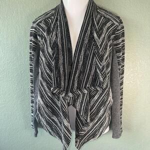 Lucky Brand  Women’s Black White Sweater Cardigan M 0267
